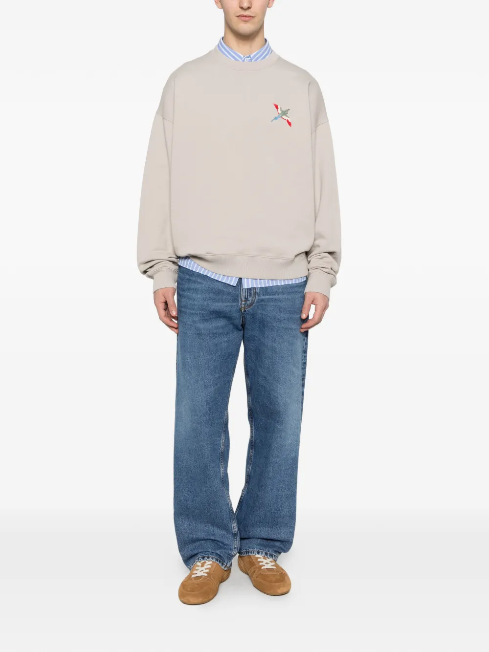  Axel Arigato Embroidered Crew-neck Sweatshirt - Neutrals 