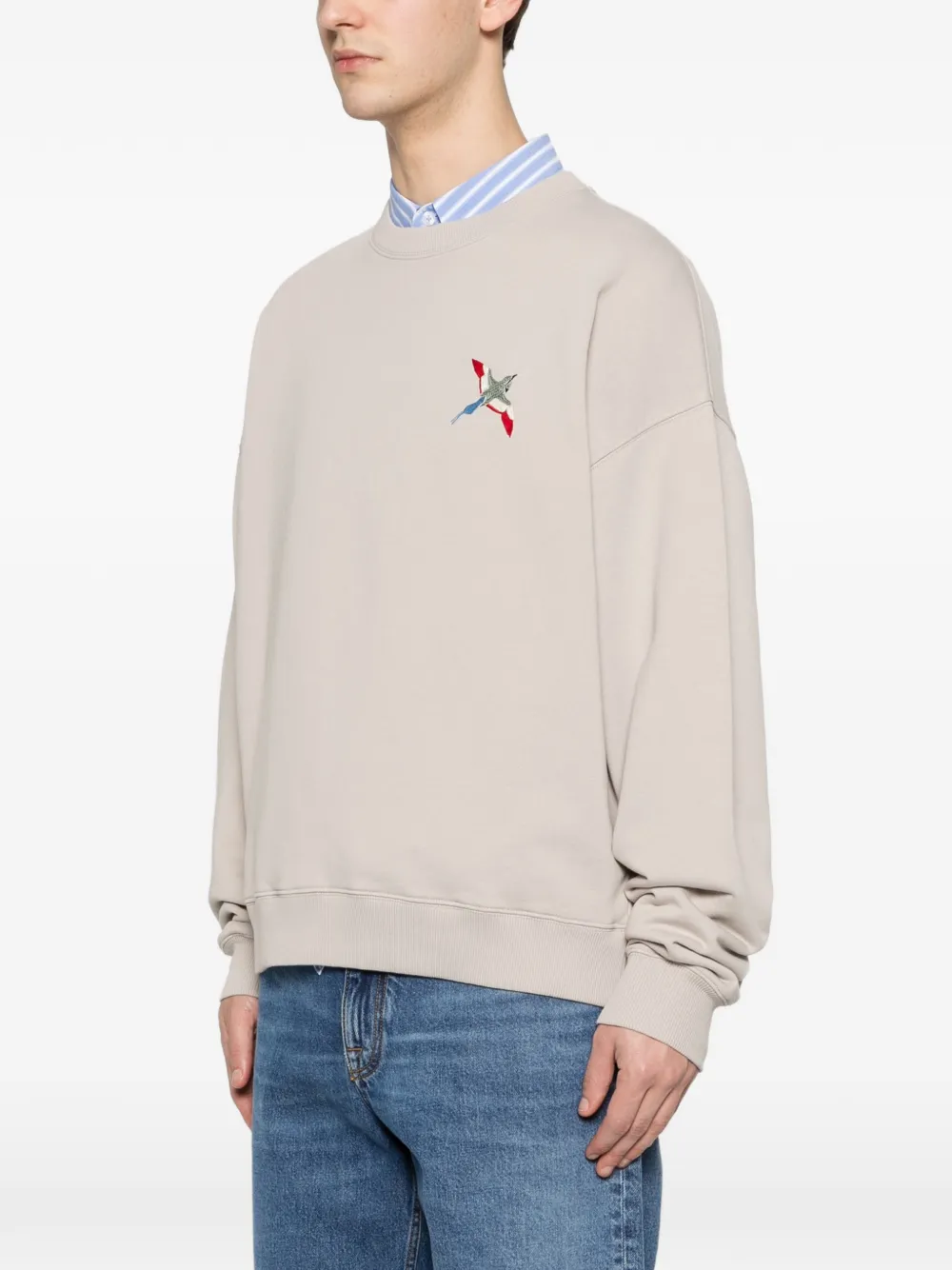  Axel Arigato Embroidered Crew-neck Sweatshirt - Neutrals 