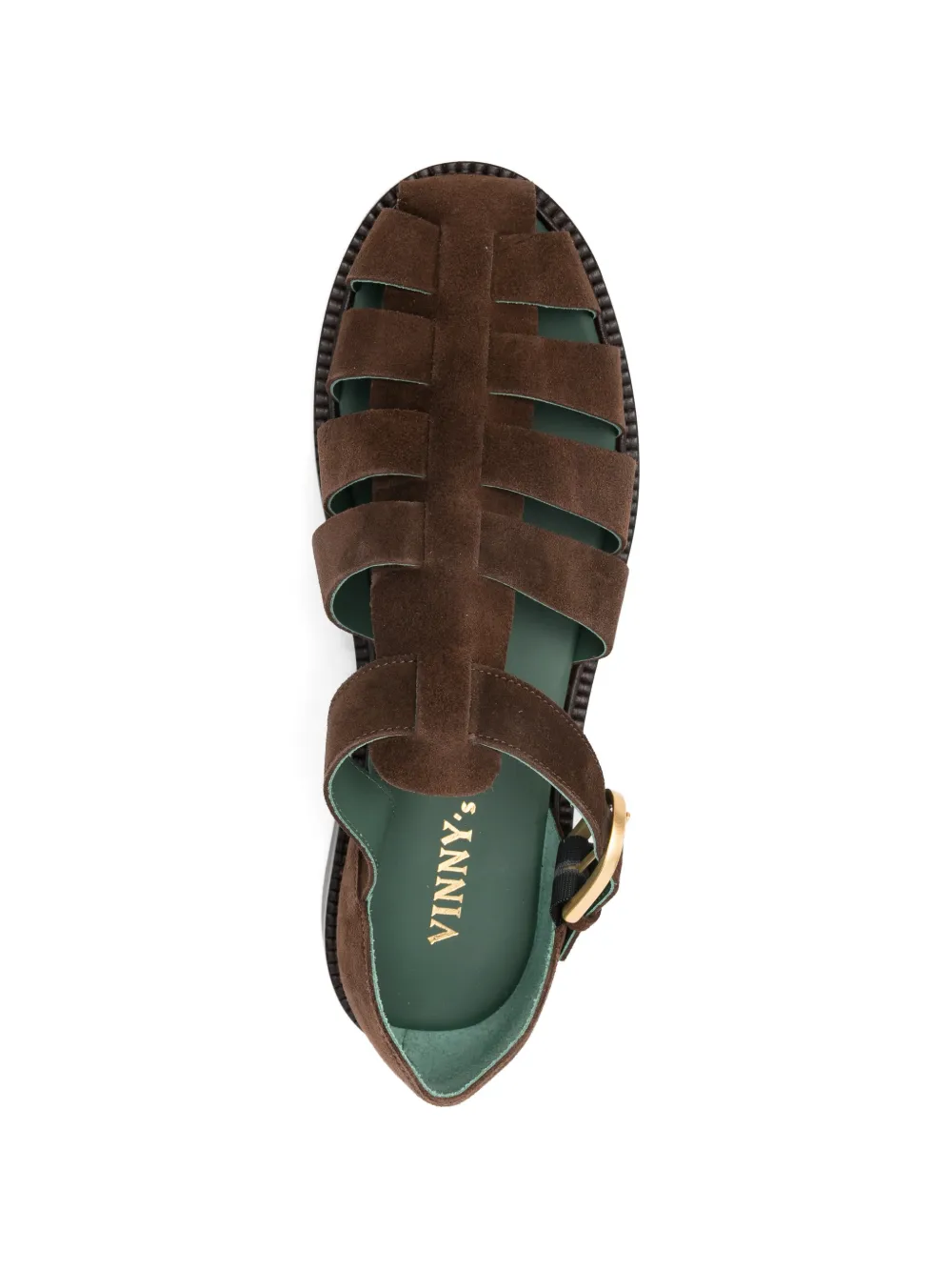 VINNY'S Fisherman sandalen met gespbandje Bruin