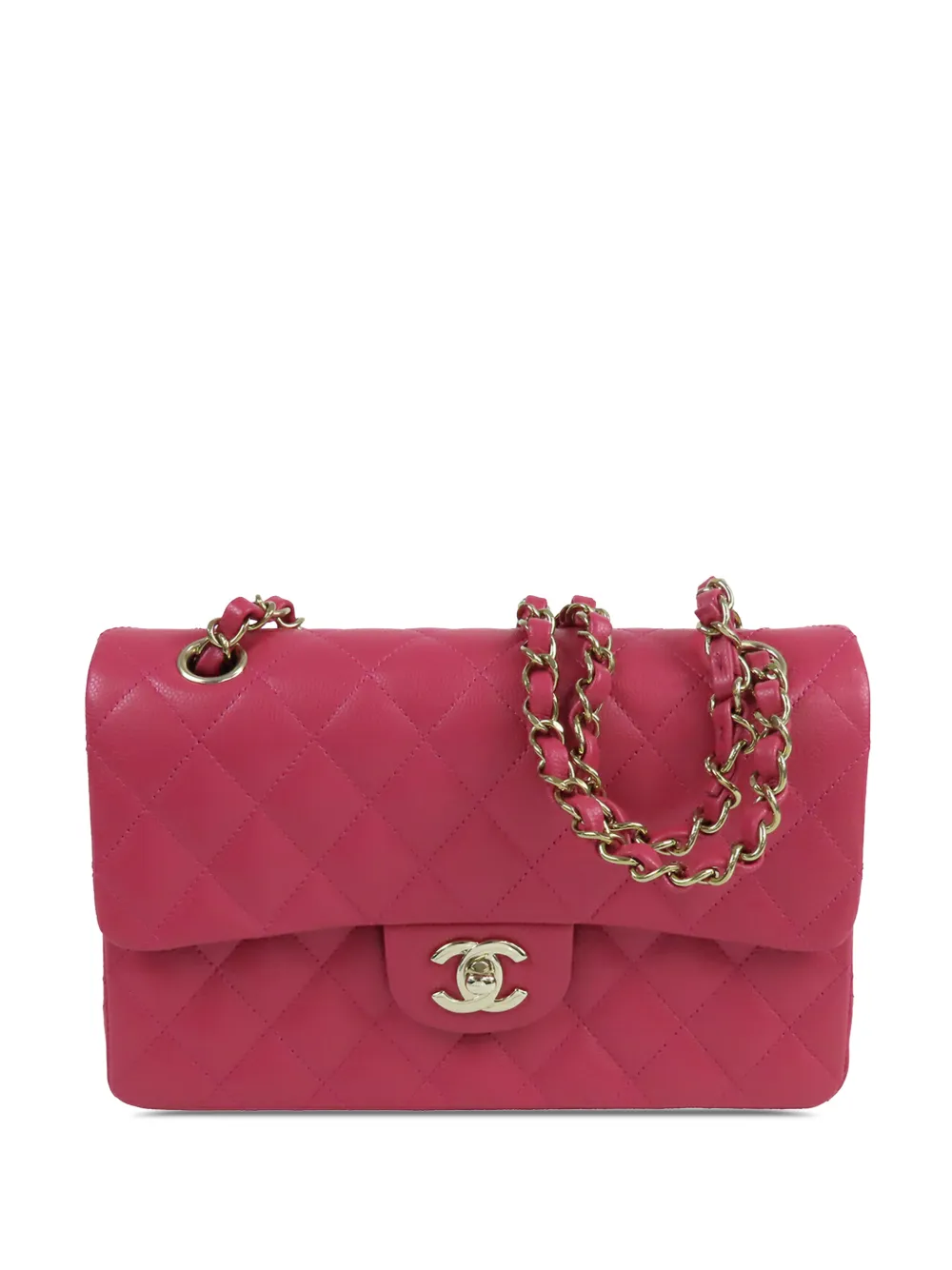 CHANEL Pre-Owned Borsa a spalla Classic Double Flap piccola in pelle Caviar 2021-2025 - Rosa