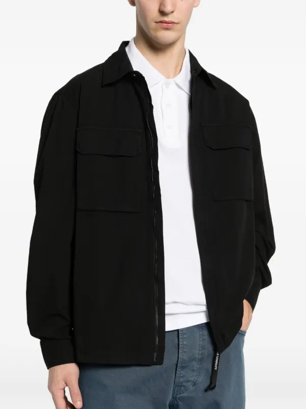 C.P. Company flap-pocket long-sleeve Shirt | Black | FARFETCH AO
