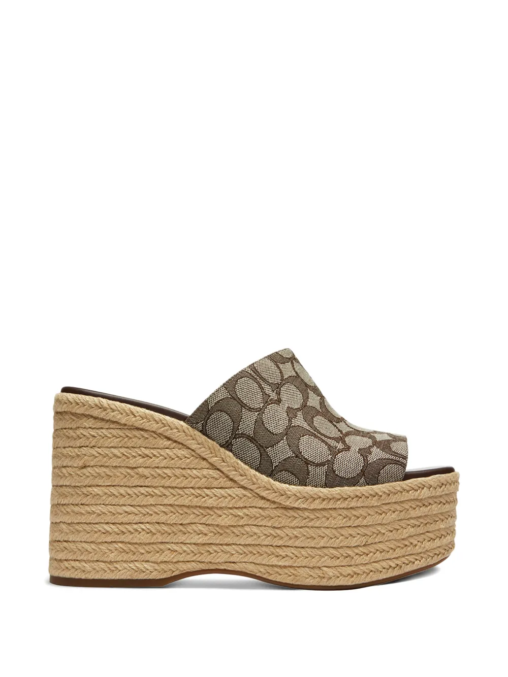 Coach Sandalen met plateauzool en logo Beige