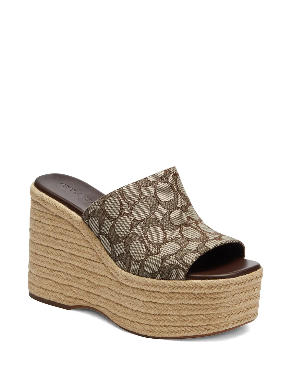 Coach Sandalen met plateauzool en logo Beige