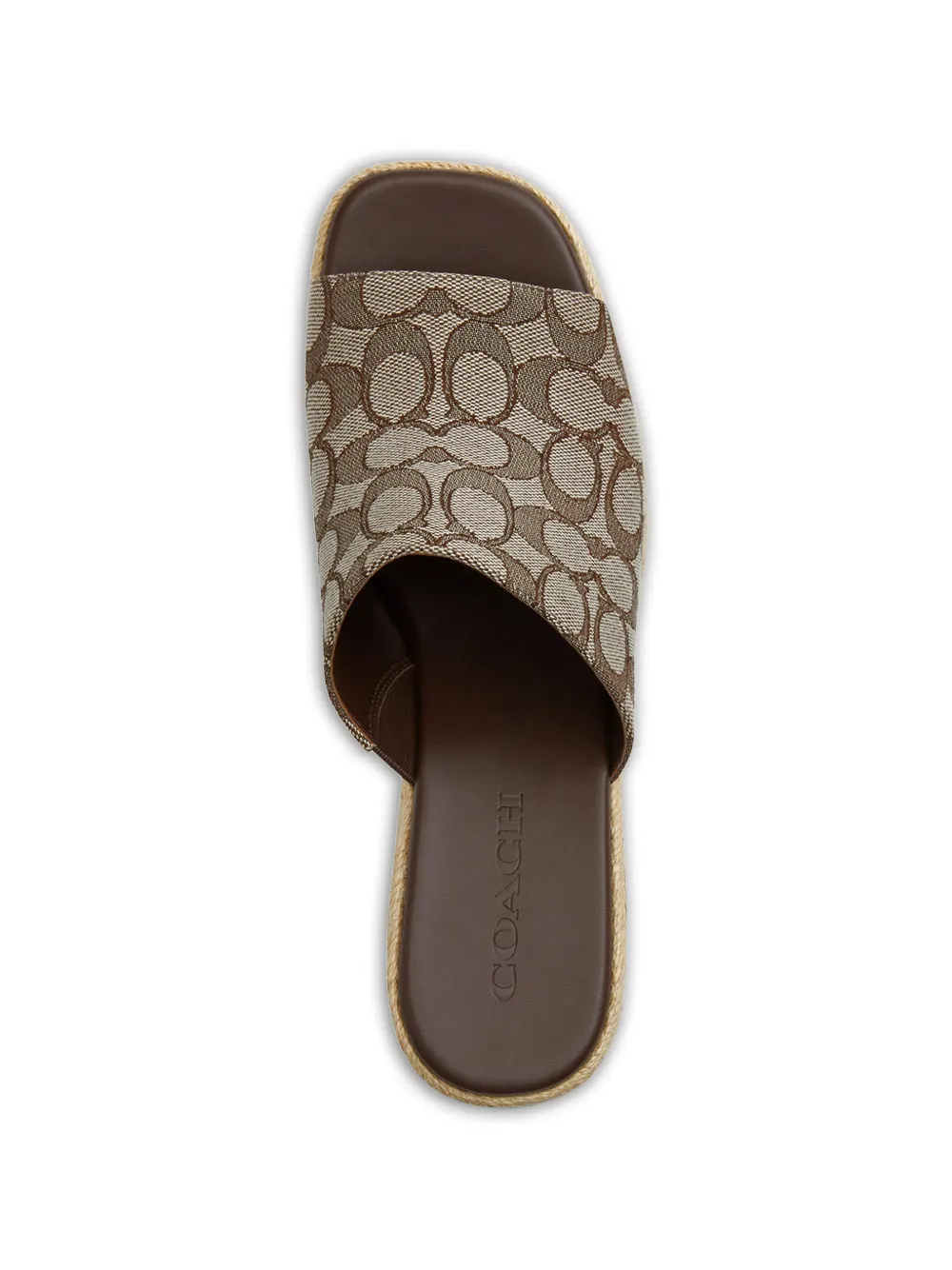 Coach Sandalen met plateauzool en logo Beige
