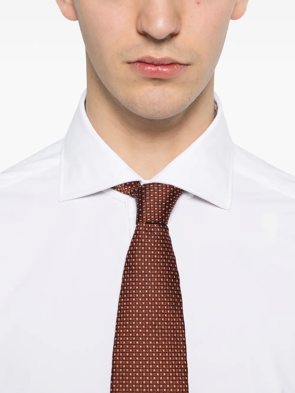 Barba Overhemd met knoopsluiting Wit