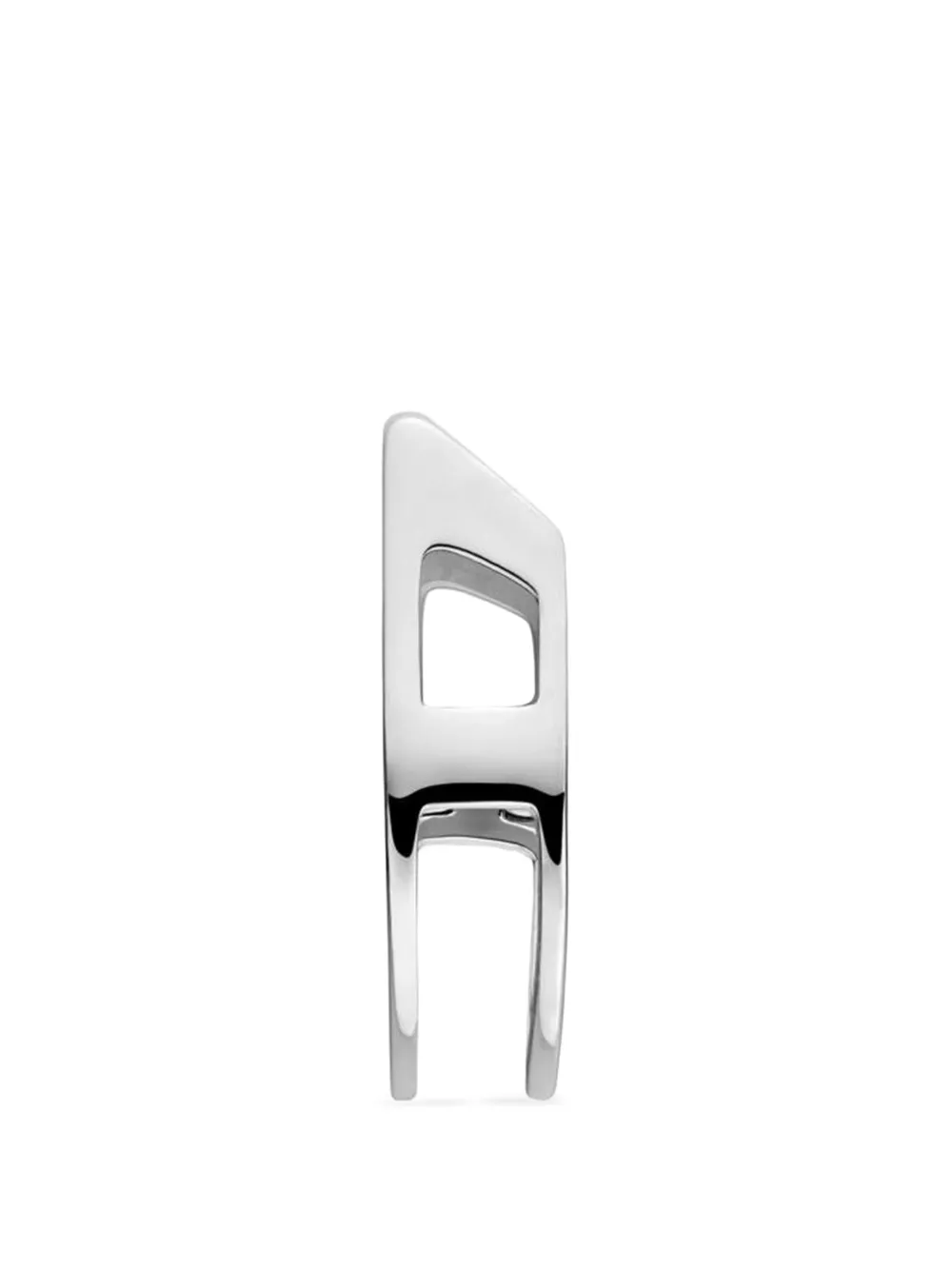  Diesel Logo Single Hoop Earring - Silver 