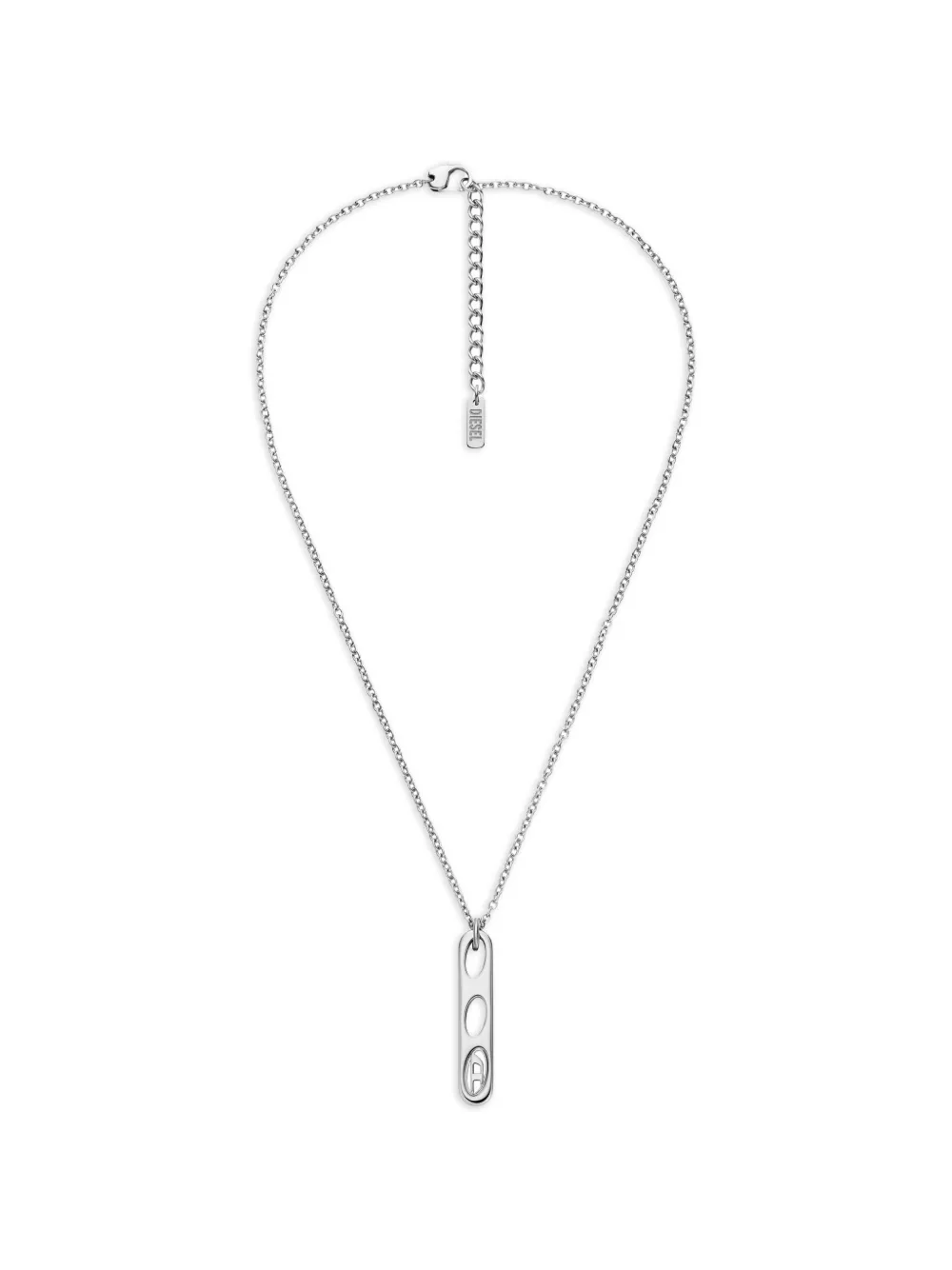 Diesel Collana con logo D ovale - Argento