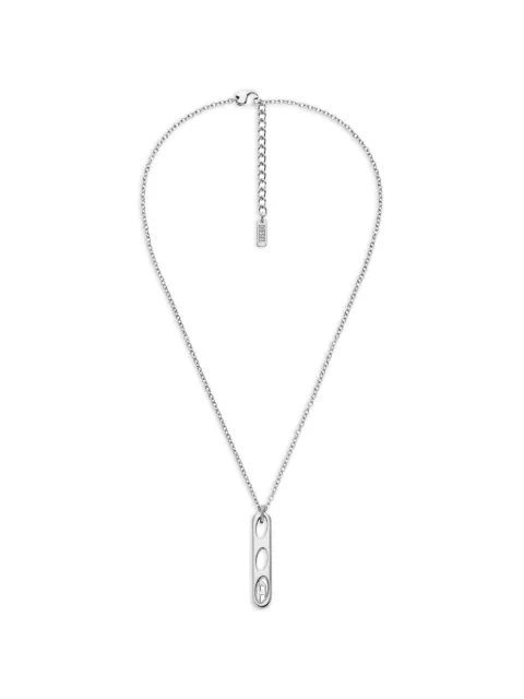 Diesel oval d logo pendant necklace