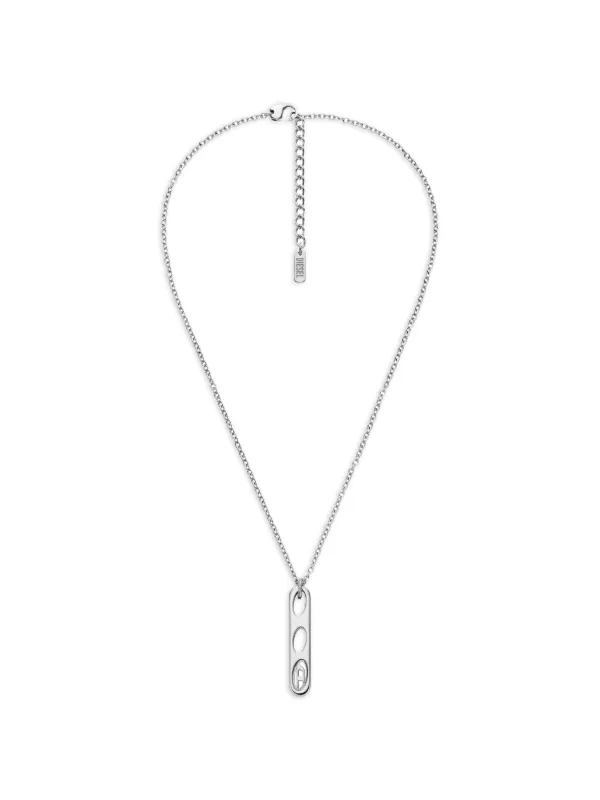 DIESEL オーバルDロゴ ネックレス シルバーカラー Diesel オーバルDロゴ ペンダント ネックレス | シルバートーン
