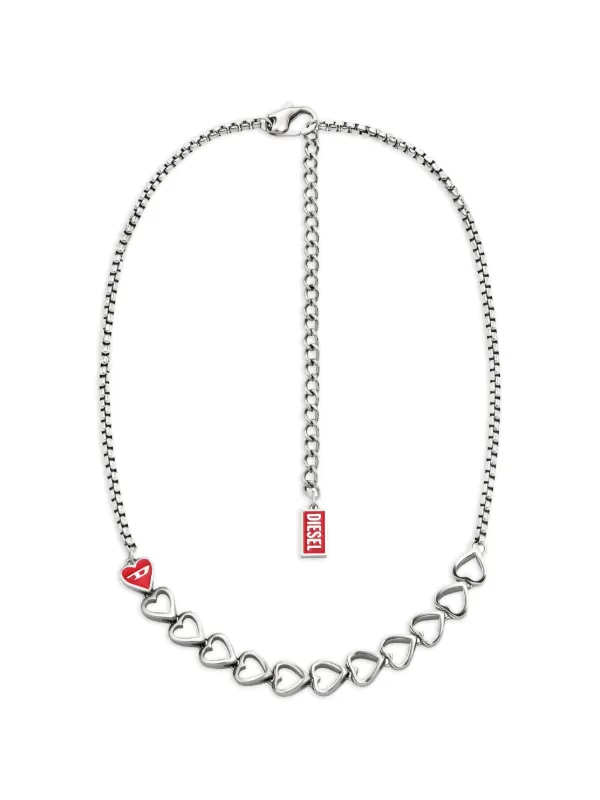 Diesel ハートチャーム ネックレス | シルバートーン | FARFETCH JP