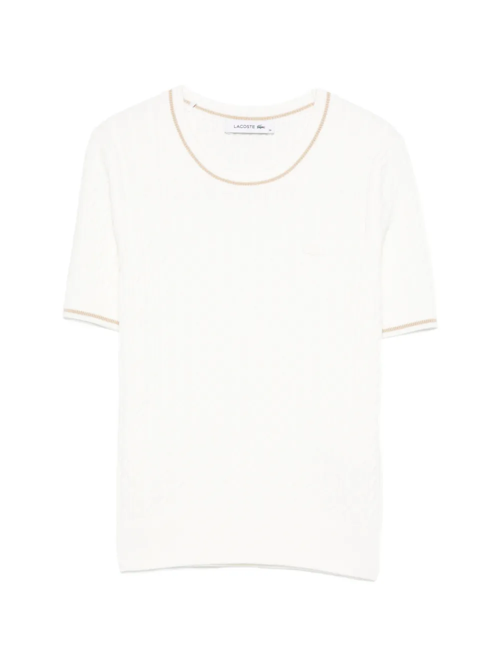 Lacoste cable-knit T-shirt - Bianco