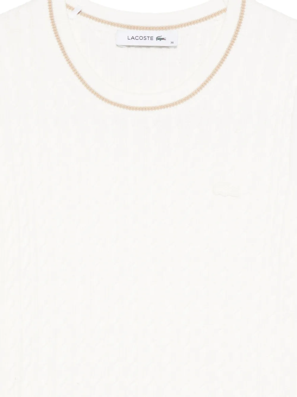  Lacoste Cable-knit T-shirt - White 