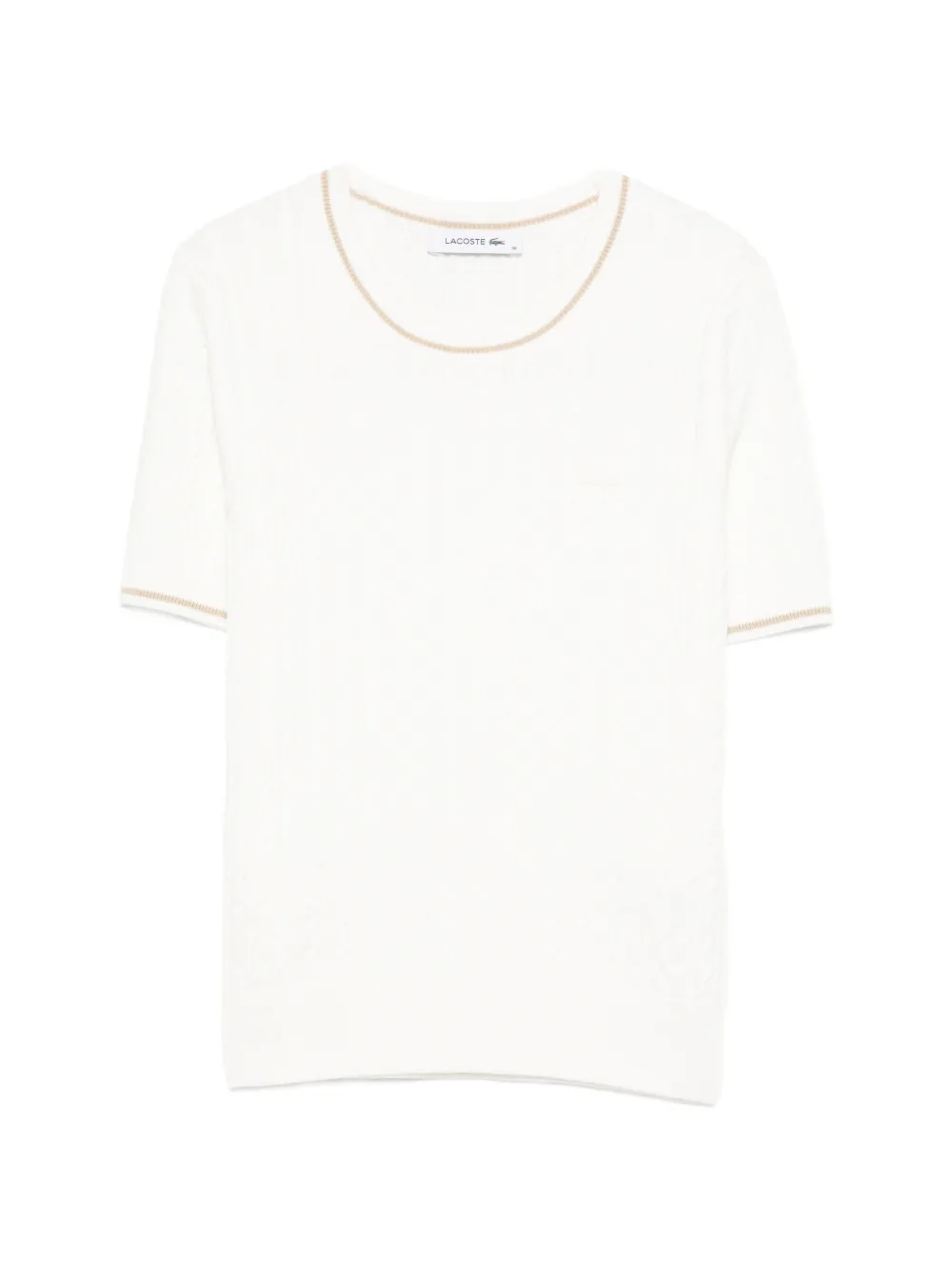Lacoste cable-knit T-shirt - Bianco