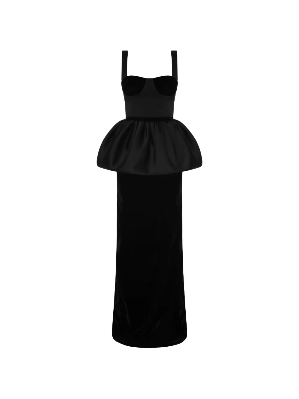 MATTERS STORE Audrey peplum maxi dress - Schwarz