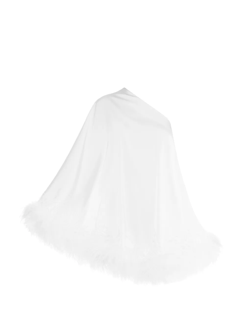 MATTERS STORE Aurora one-shoulder feathered-trim mini dress