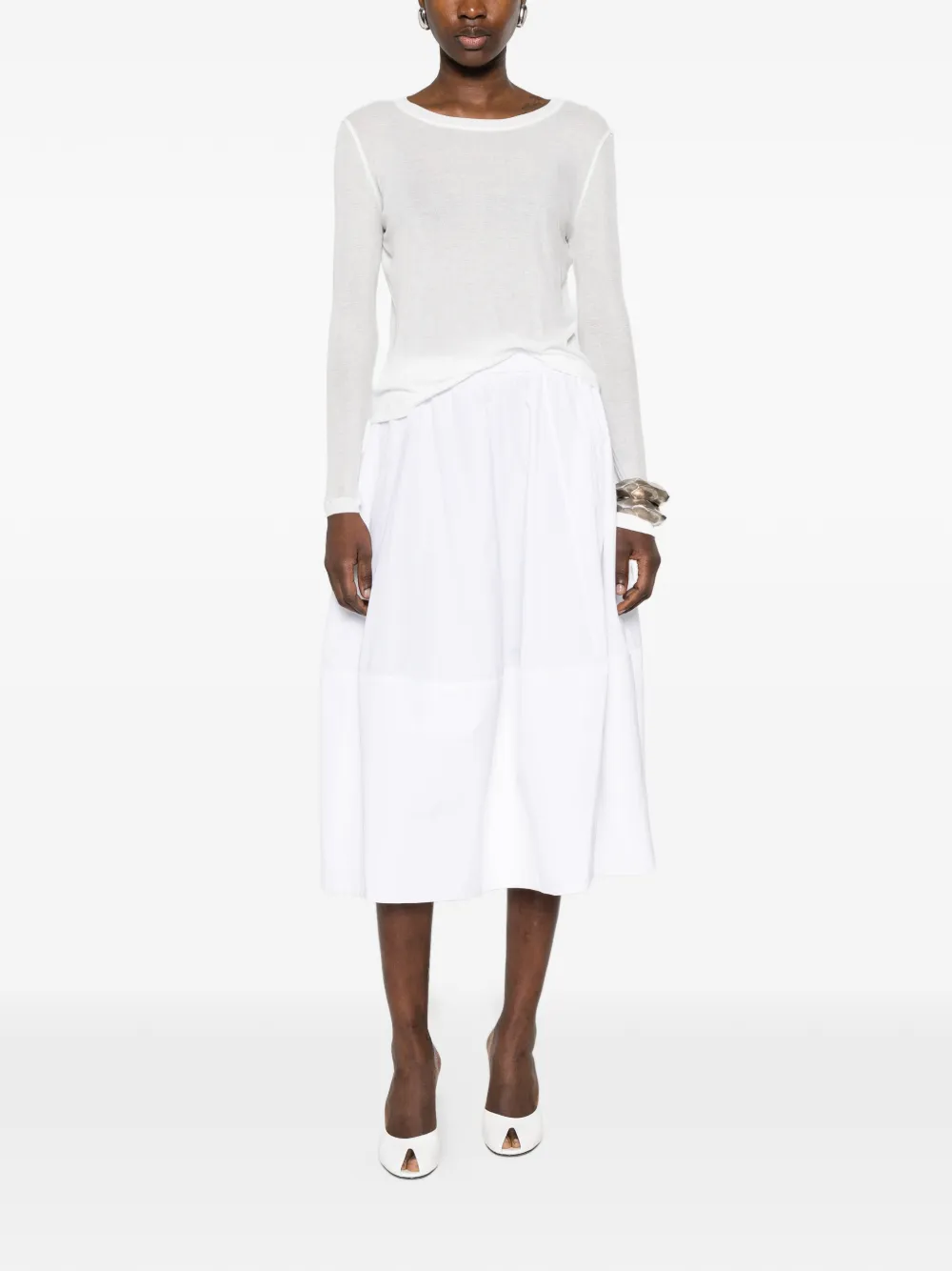 Co Long-sleeve Round-neck Top - Neutrals 
