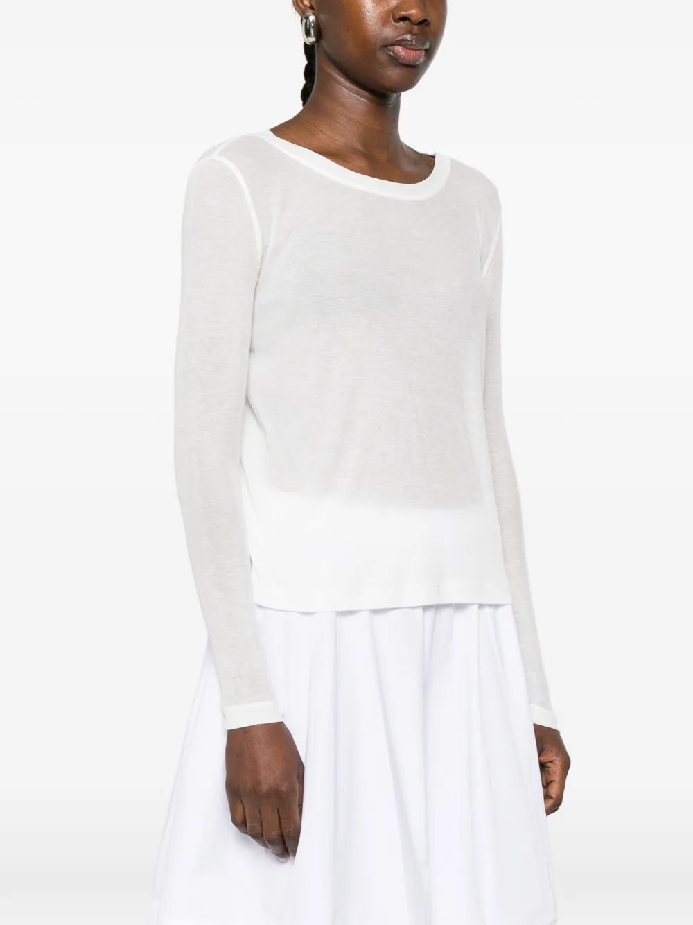  Co Long-sleeve Round-neck Top - Neutrals 