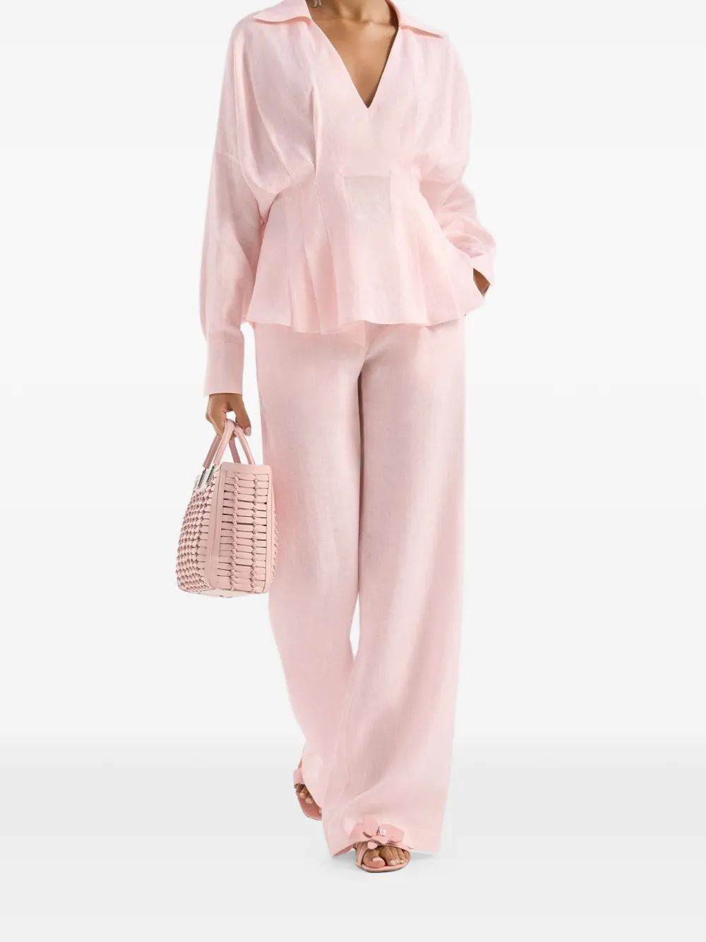 Genny Broek met wijde pijpen Roze
