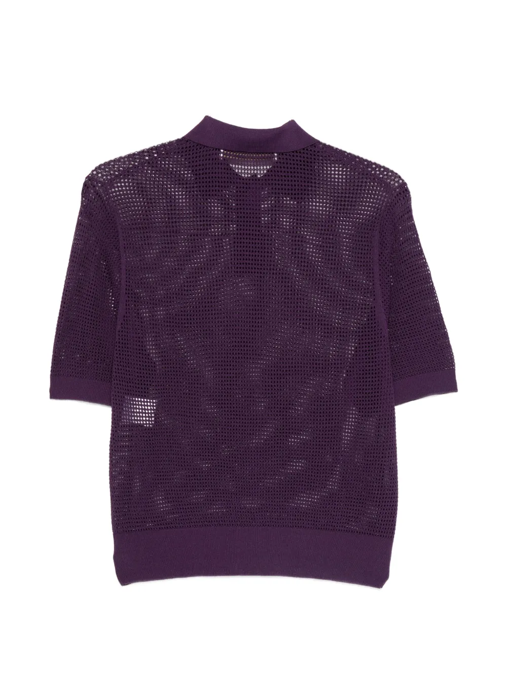 Open-Knit Polo Top