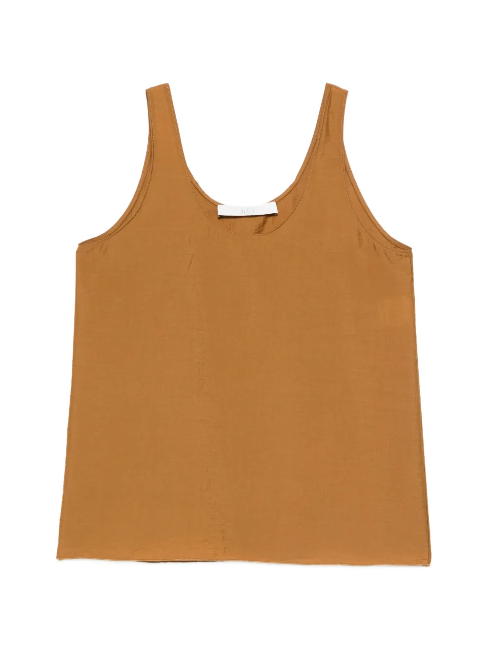 Tela scoop-neck top - Marrone