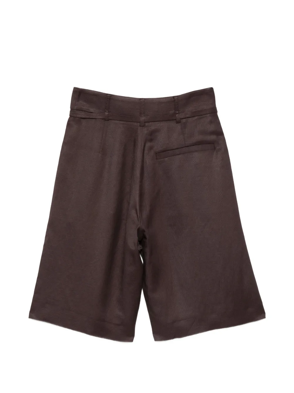  Tela Pleated Tailored Shorts - Brown 