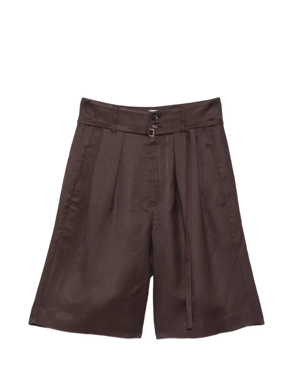 Tela pleated tailored shorts - Marrone