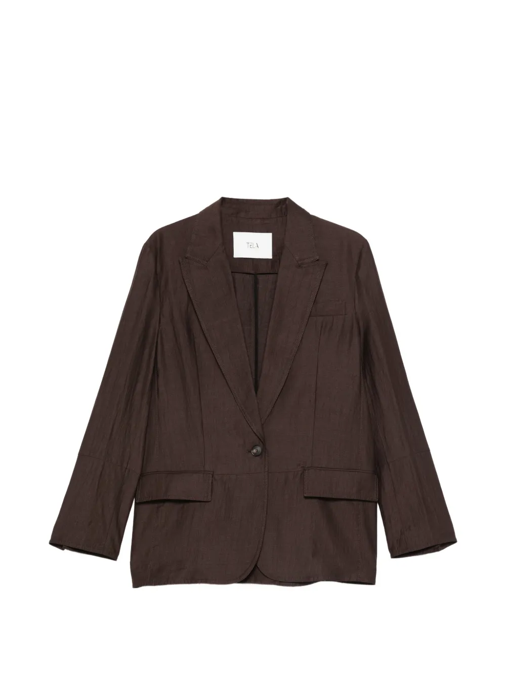 Tela single-breasted blazer - Marrone
