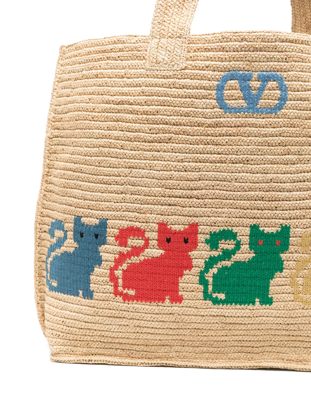 Valentino Garavani VLogo Signature shopper met kattenprint Beige