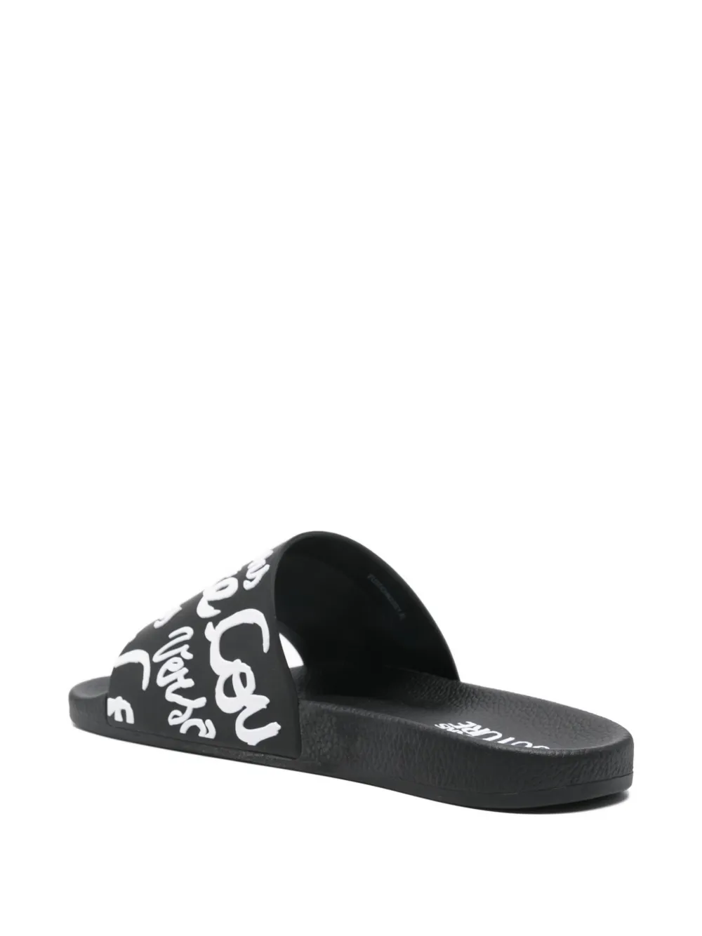 Versace Jeans Couture printed slides Zwart