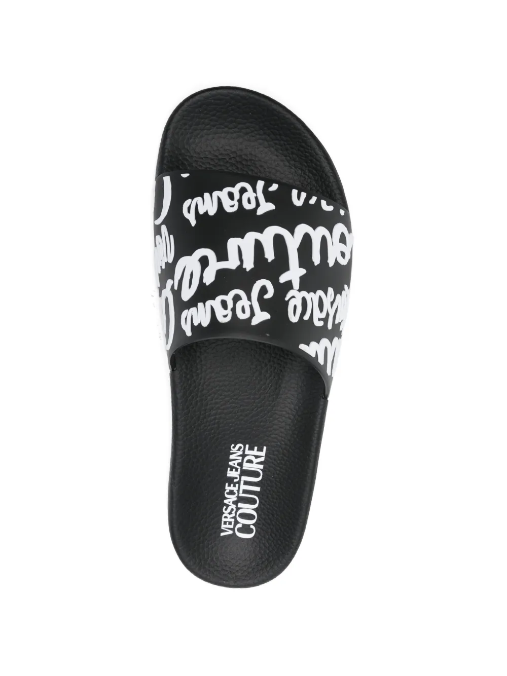 Versace Jeans Couture printed slides Zwart