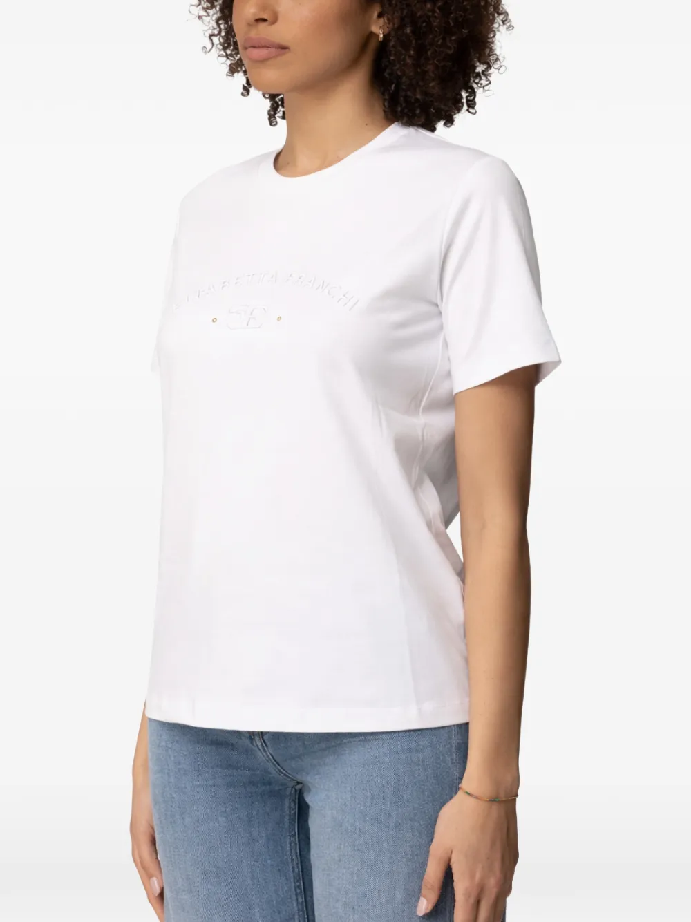 Elisabetta Franchi T-shirt met logo Wit