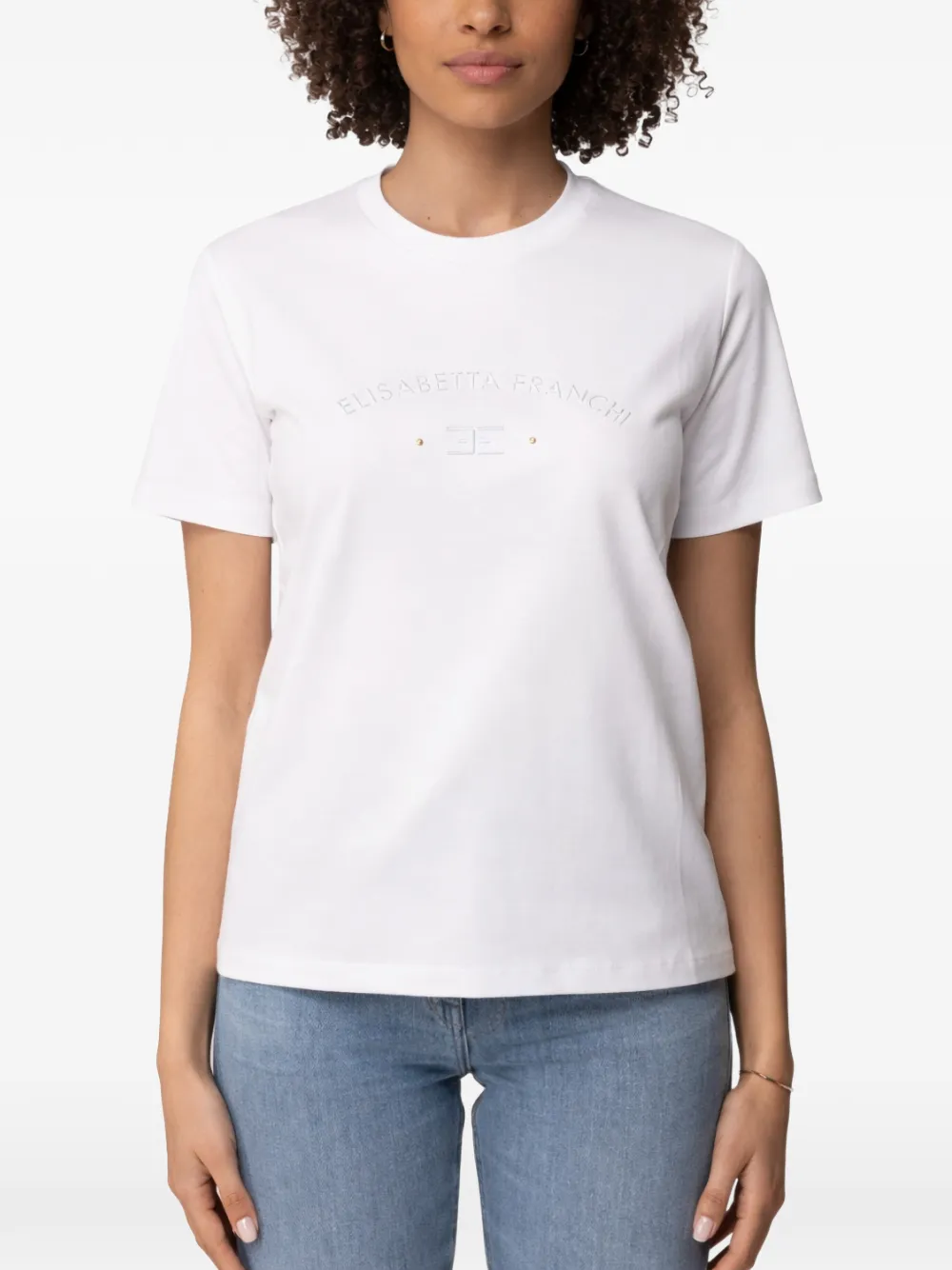 Elisabetta Franchi T-shirt met logo Wit