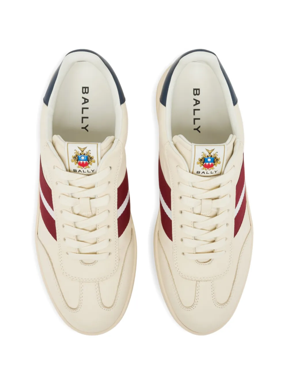 Bally Retro Crest striped leather sneakers Beige