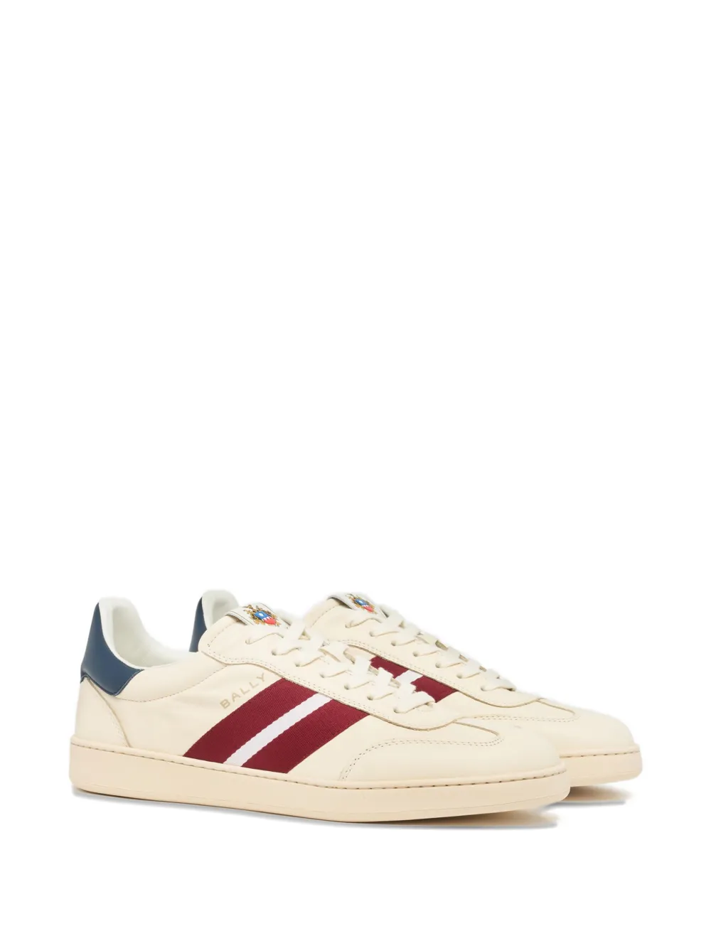 Bally Retro Crest striped leather sneakers Beige