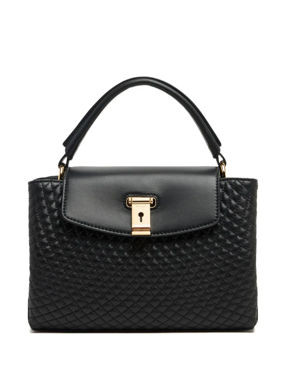 Bally small Lock Me quilted top-handle tote bag - Nero