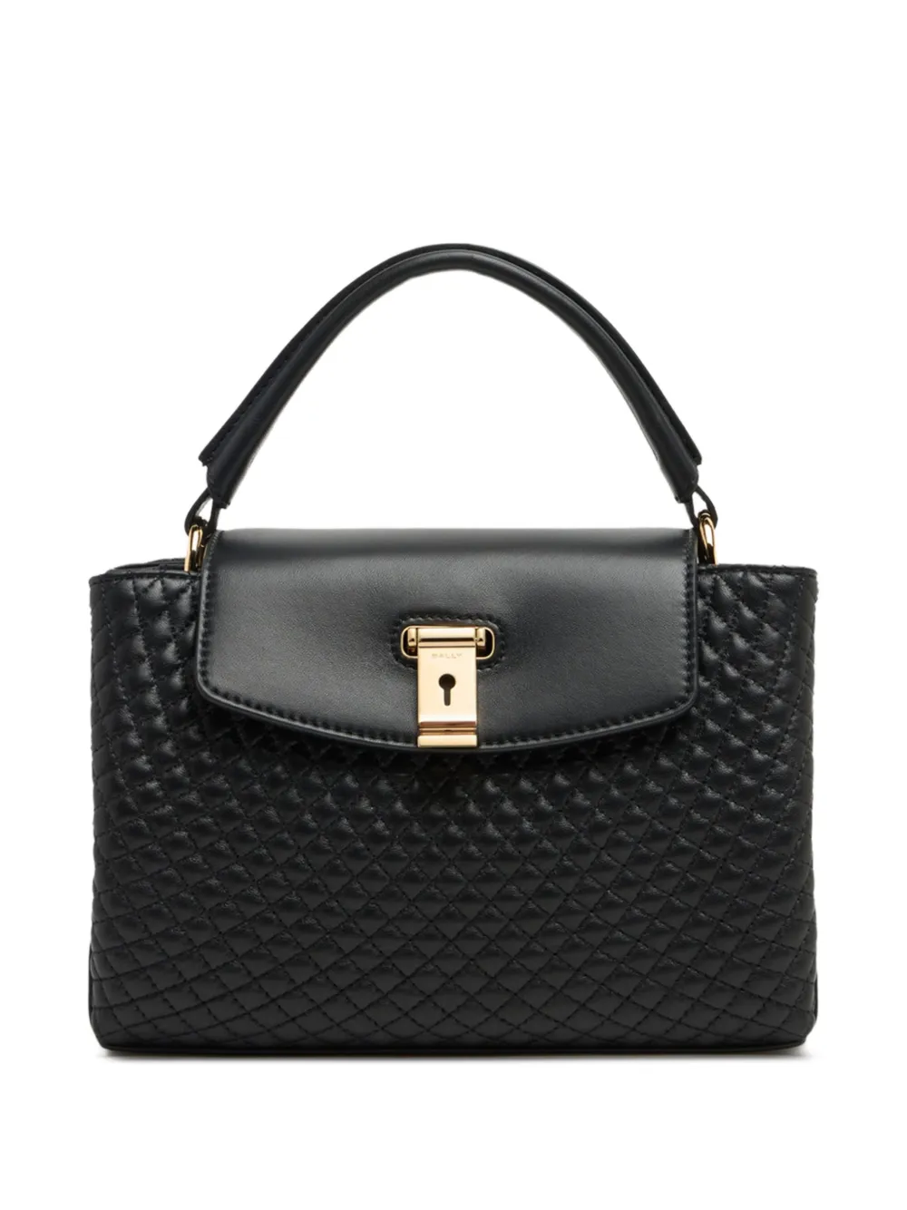 Bally small Lock Me quilted top-handle tote bag - Nero