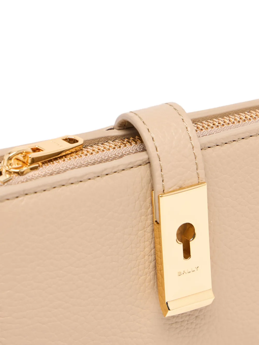 Lock Me Grained-Leather Wallet