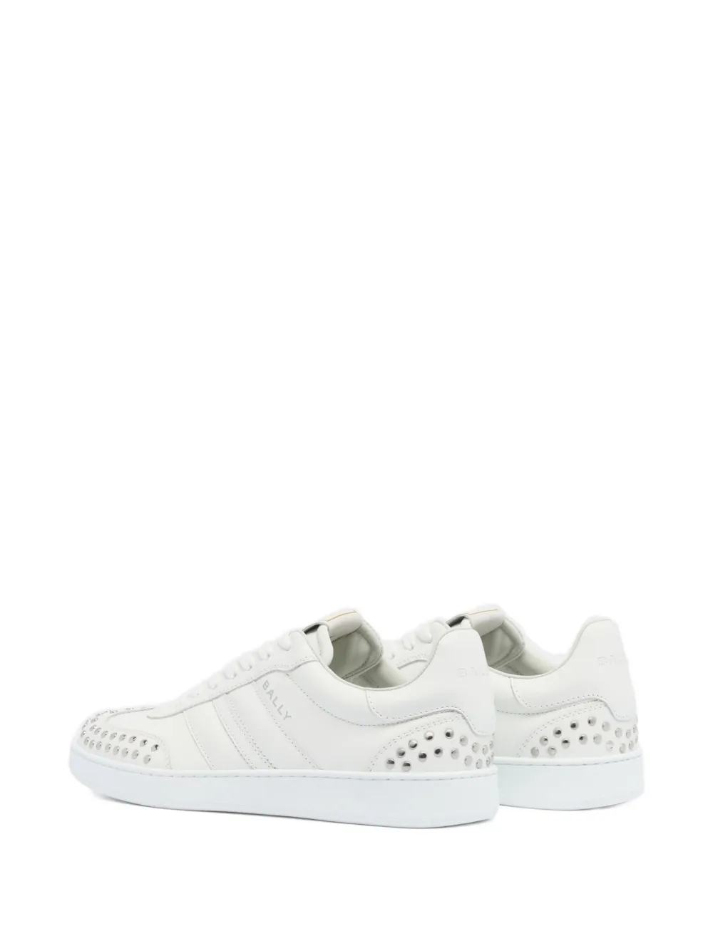 Bally Retro Crest studded leather sneakers Wit
