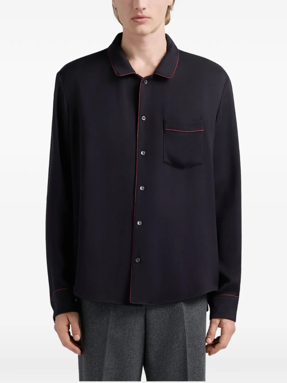 Bally twill chest-pocket shirt - Blu