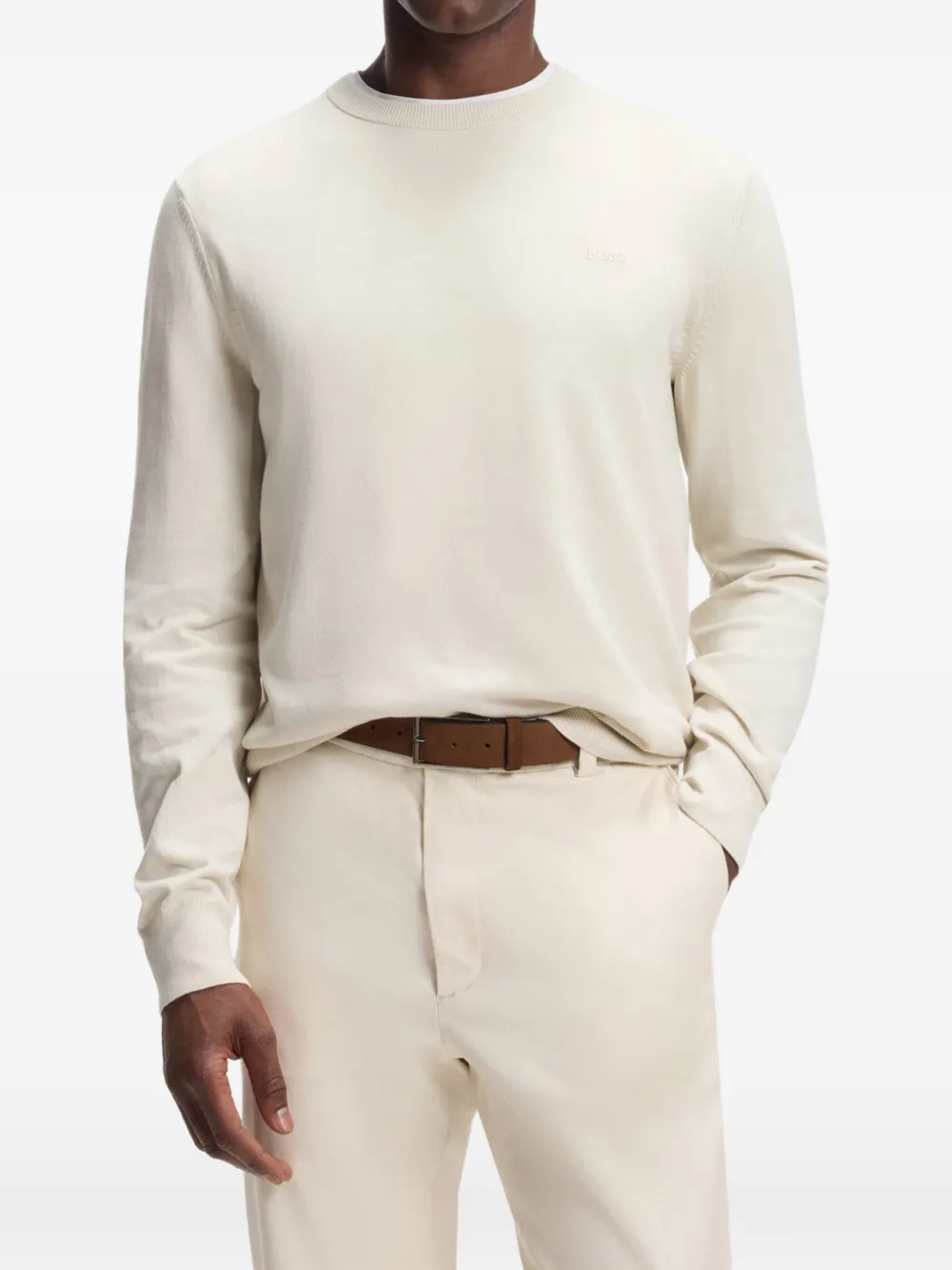  Boss Crew-neck Sweater - White 