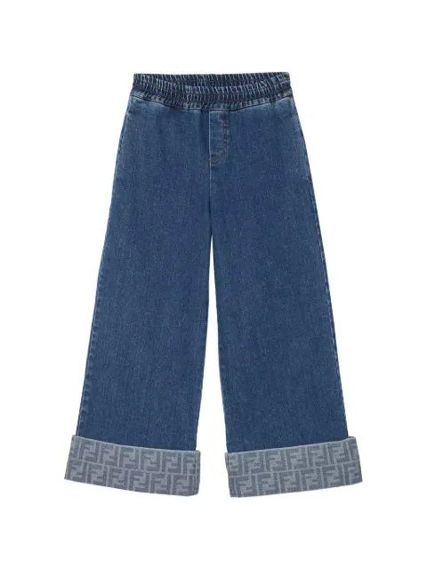 Fendi Kids Weite Jeans mit FF-Print