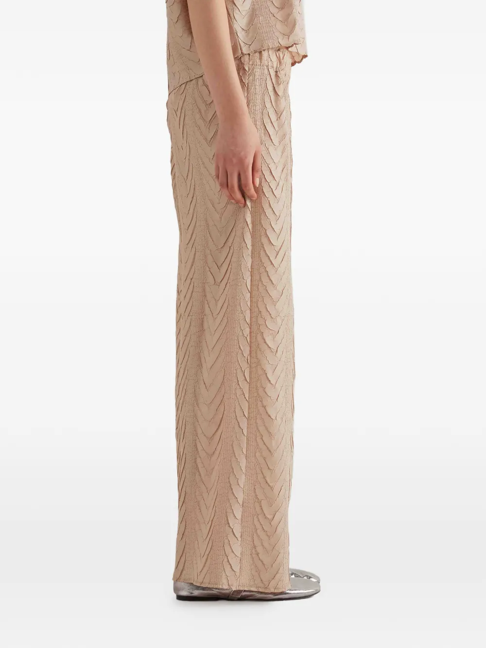  Meimeij Elasticed-waist Pattern Trousers - Neutrals 