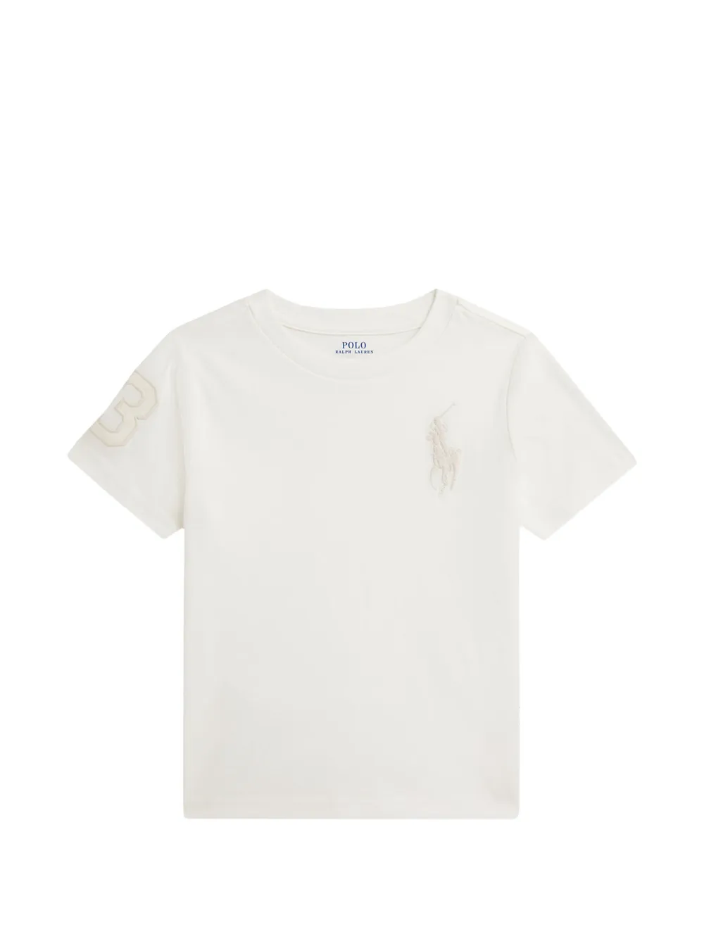 POLO RALPH LAUREN KIDS logo-appliqué T-shirt - Toni neutri