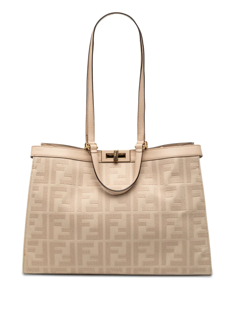 Fendi Pre-Owned Borsa a tracolla Peekaboo X in tela ricamata con motivo Zucca 2000-2010 - Marrone