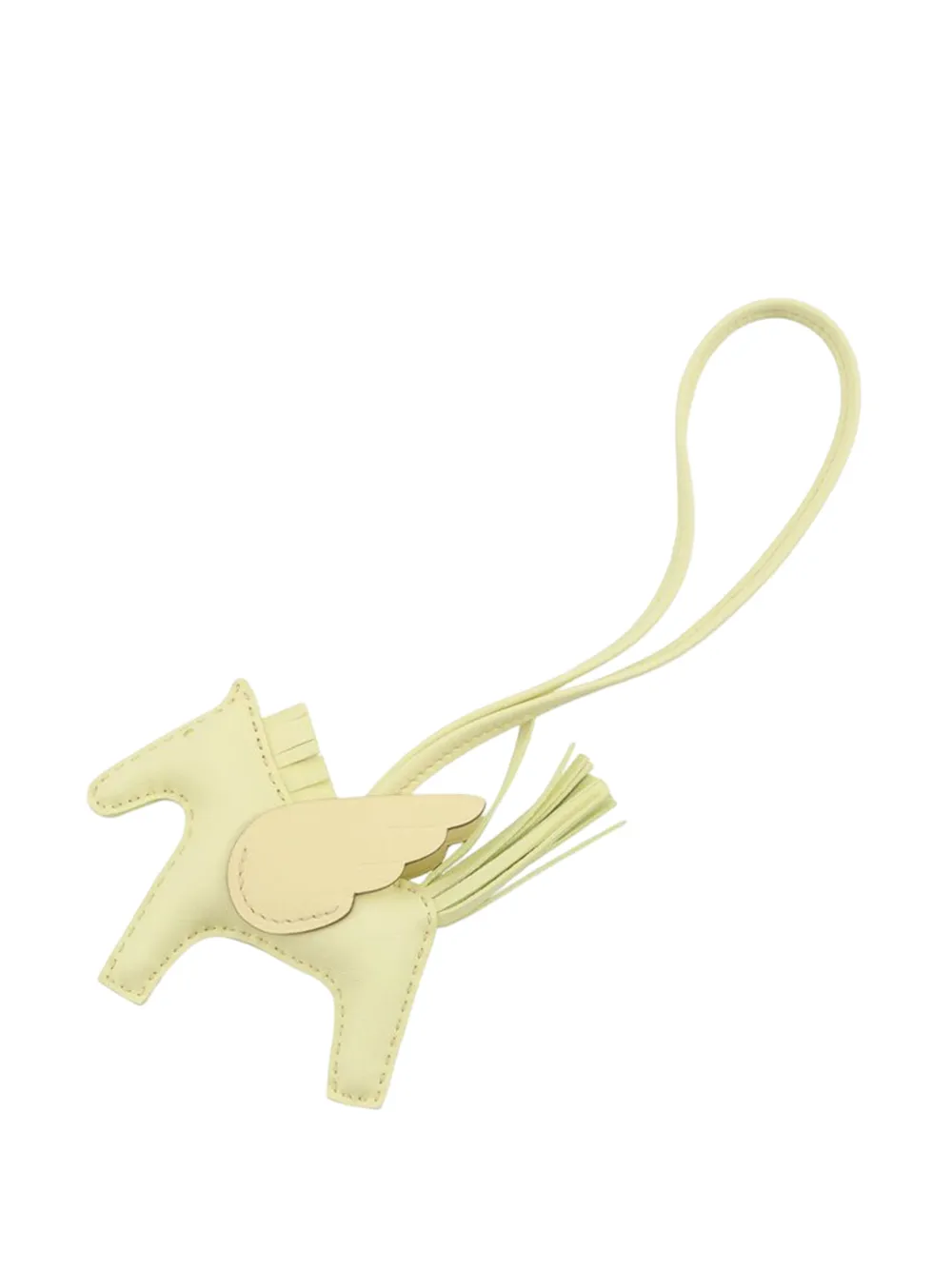 Hermès Pre-Owned 2024 Milo Lambskin and Swift Grigri Rodeo Pegase Bag Charm PM key chain - Giallo