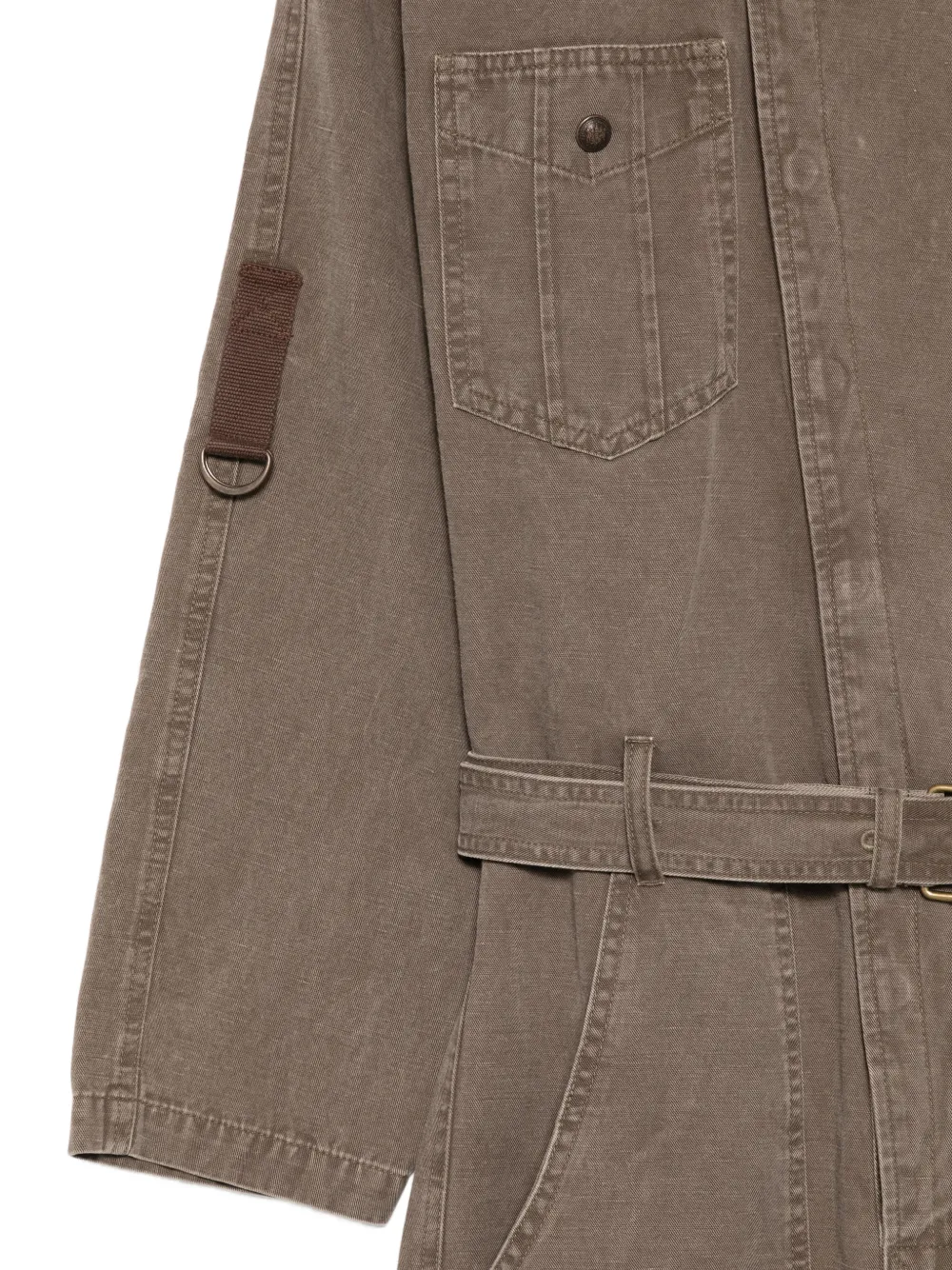  Marant étoile Nessime Buttoned Belted Jumpsuit - Brown 