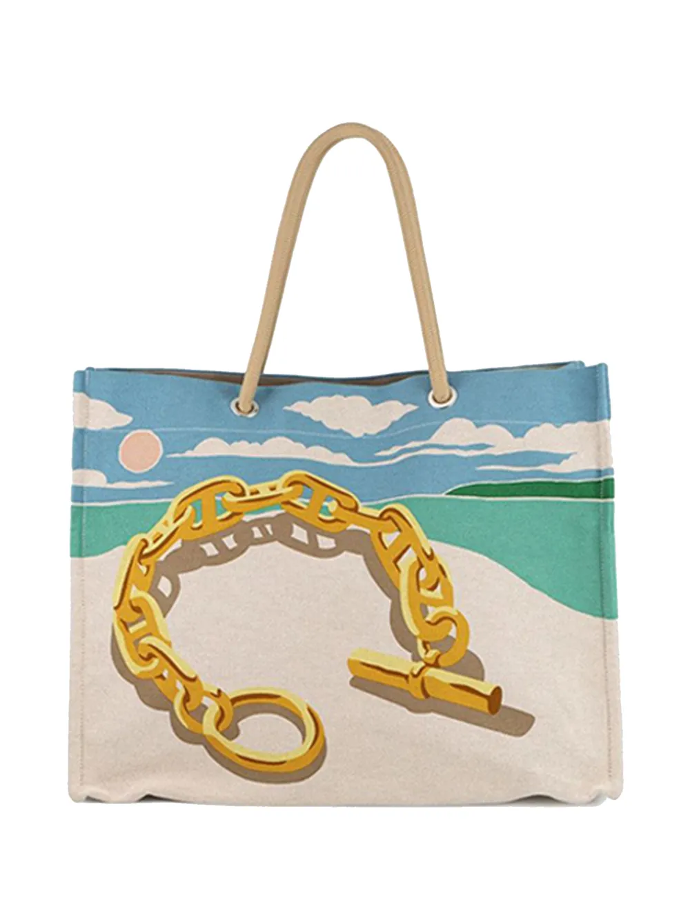 Hermès Pre-Owned 2020-2025 Toile Escale a la Plage Beach Bag tote bag - Blu
