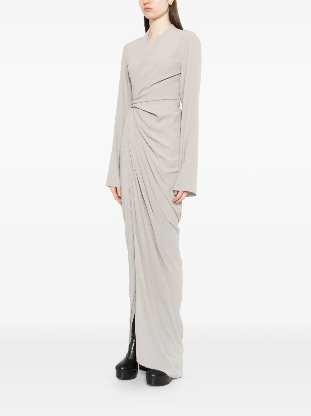 Rick Owens Gedrapeerde maxi-wikkeljurk Grijs