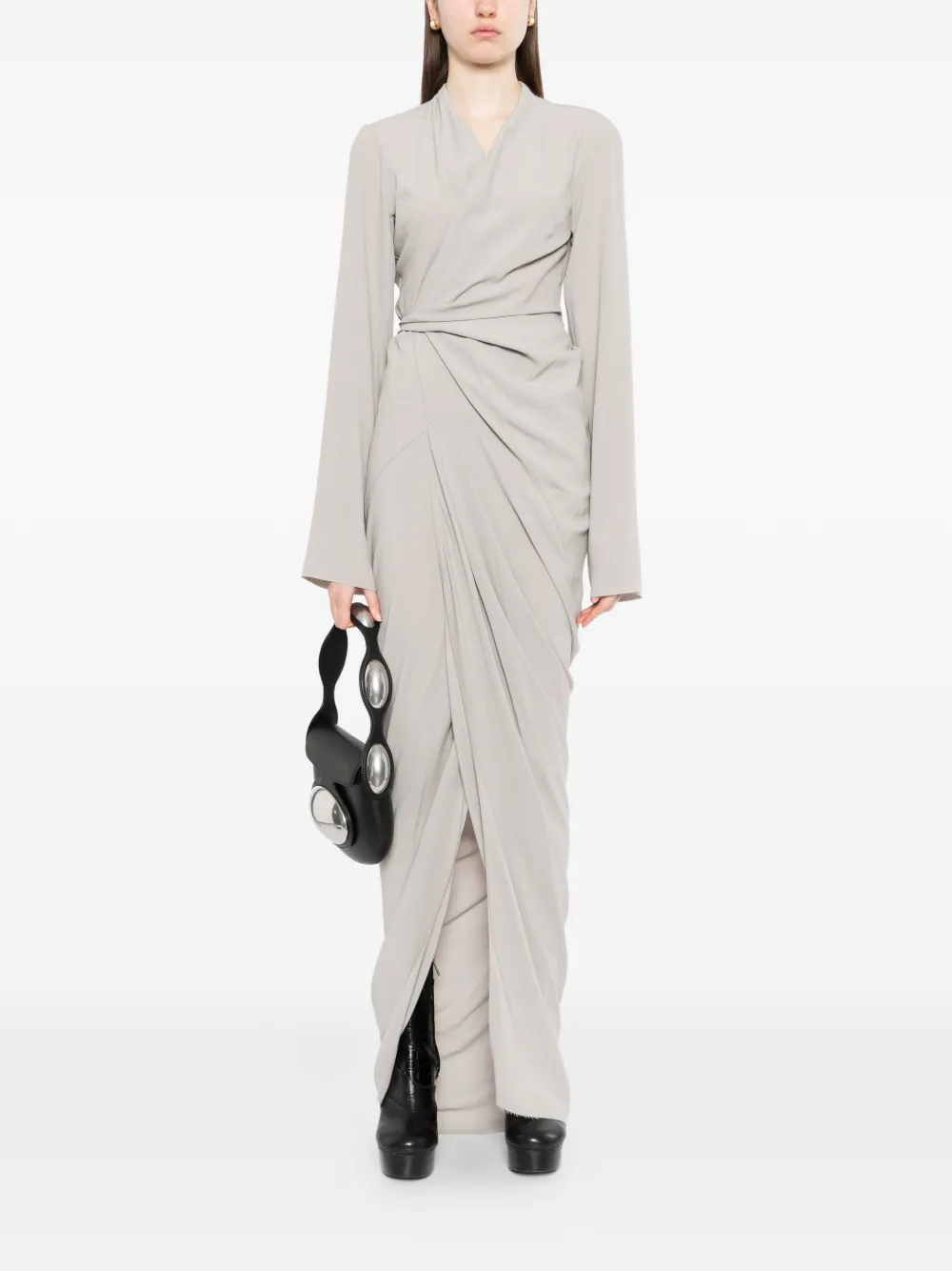 Rick Owens - Gedrapeerde maxi-wikkeljurk - dames - acetaat/zijde