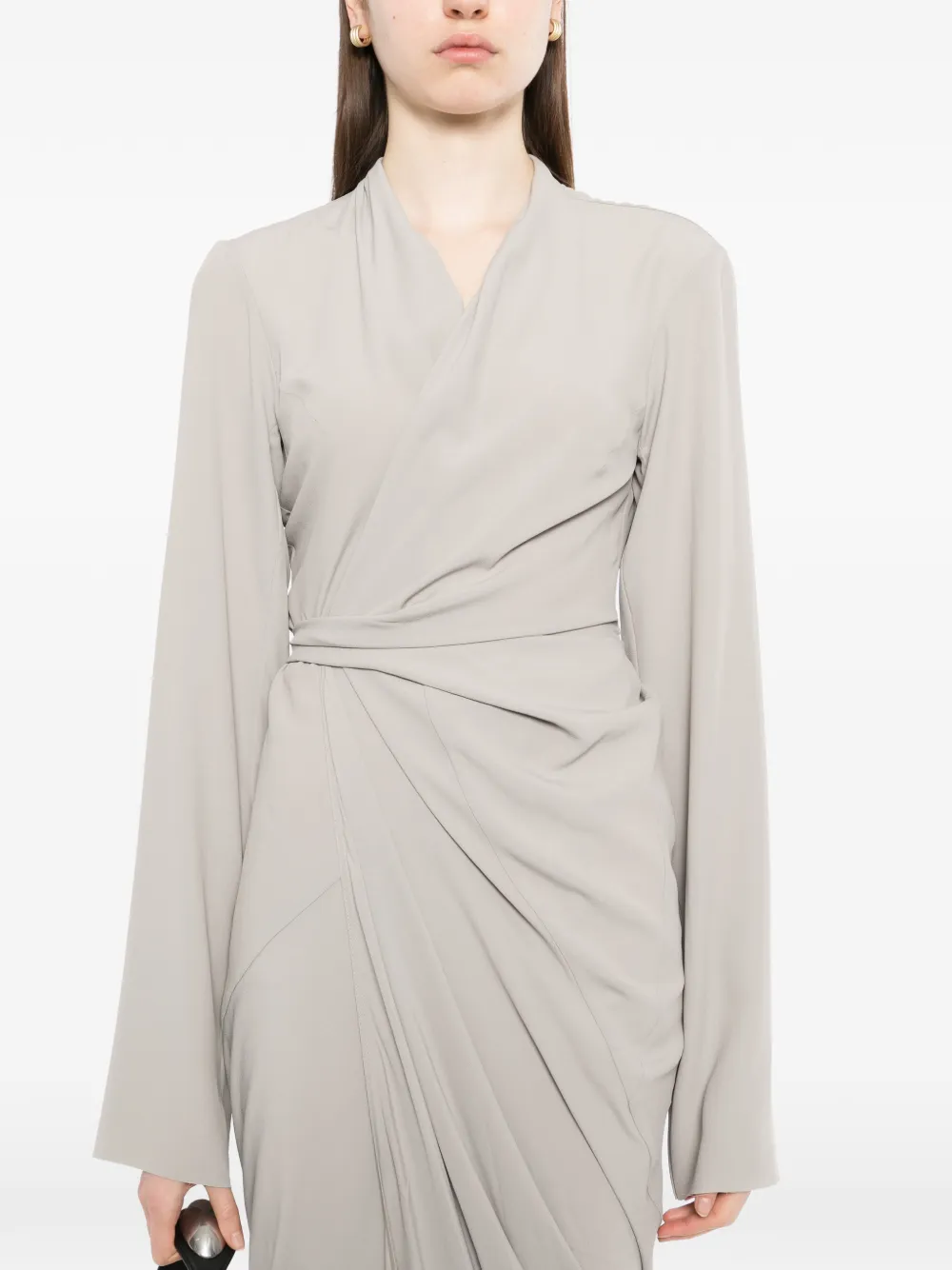 Rick Owens Gedrapeerde maxi-wikkeljurk Grijs